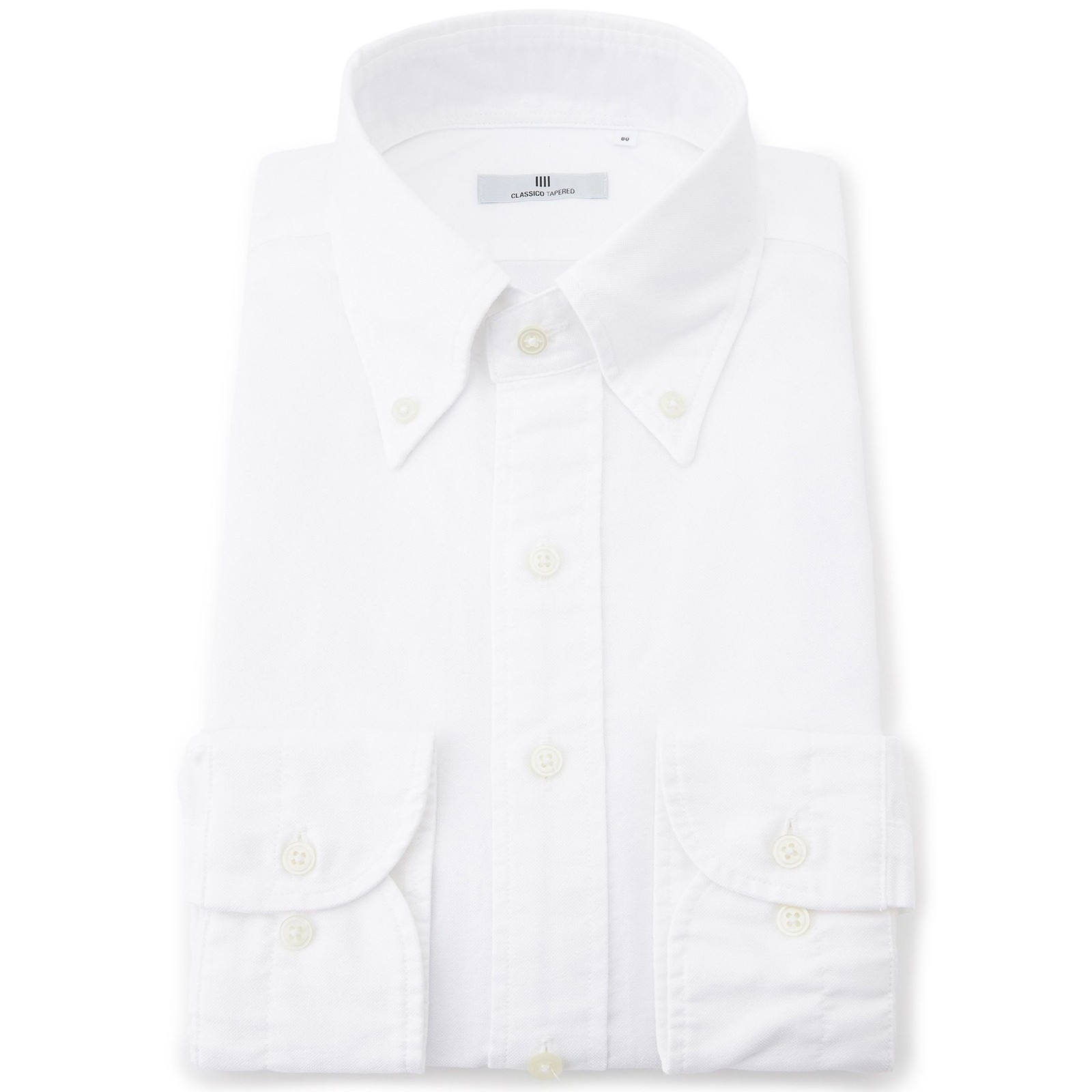 【CLASSICO TAPERED】ボタンダウンドレスワイシャツ/ホワイト