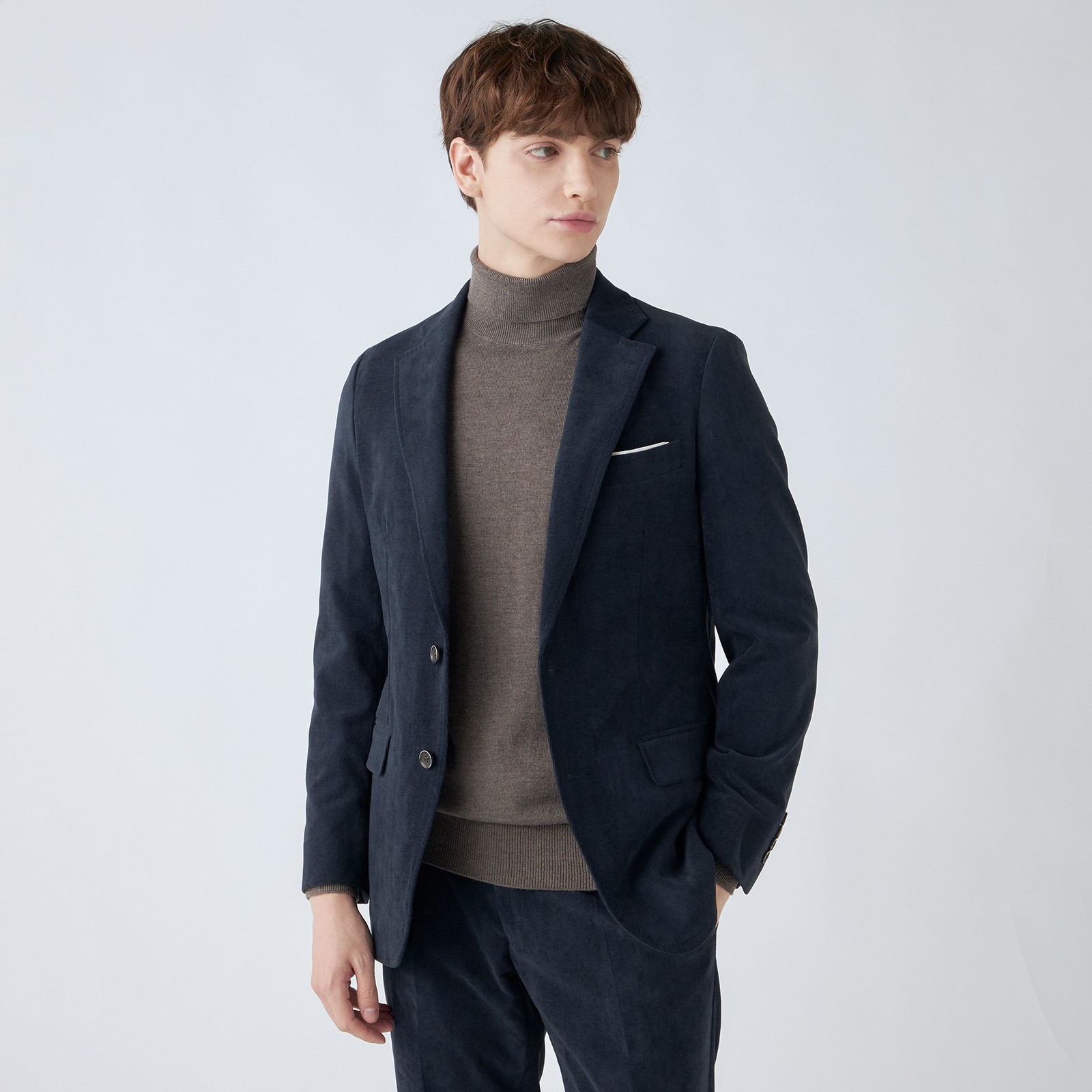 【CLASSICO TAPERED】【秋冬】2釦ジャケット/ネイビー×コーデュロイ/4S SUSTAINABILITY&ECOLOGY FABRIC