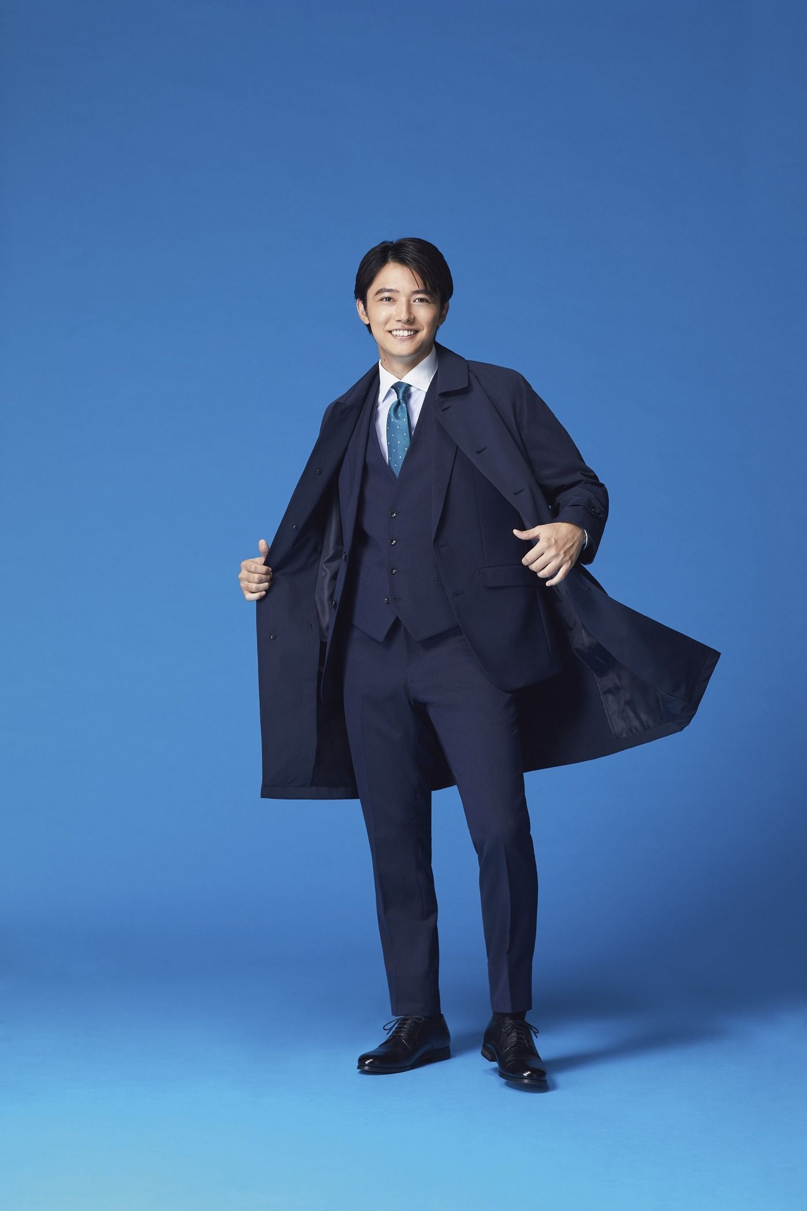 【BL】【春】2WAYストレッチステンカラーベルテッドコート/ネイビー/WATERPROOF