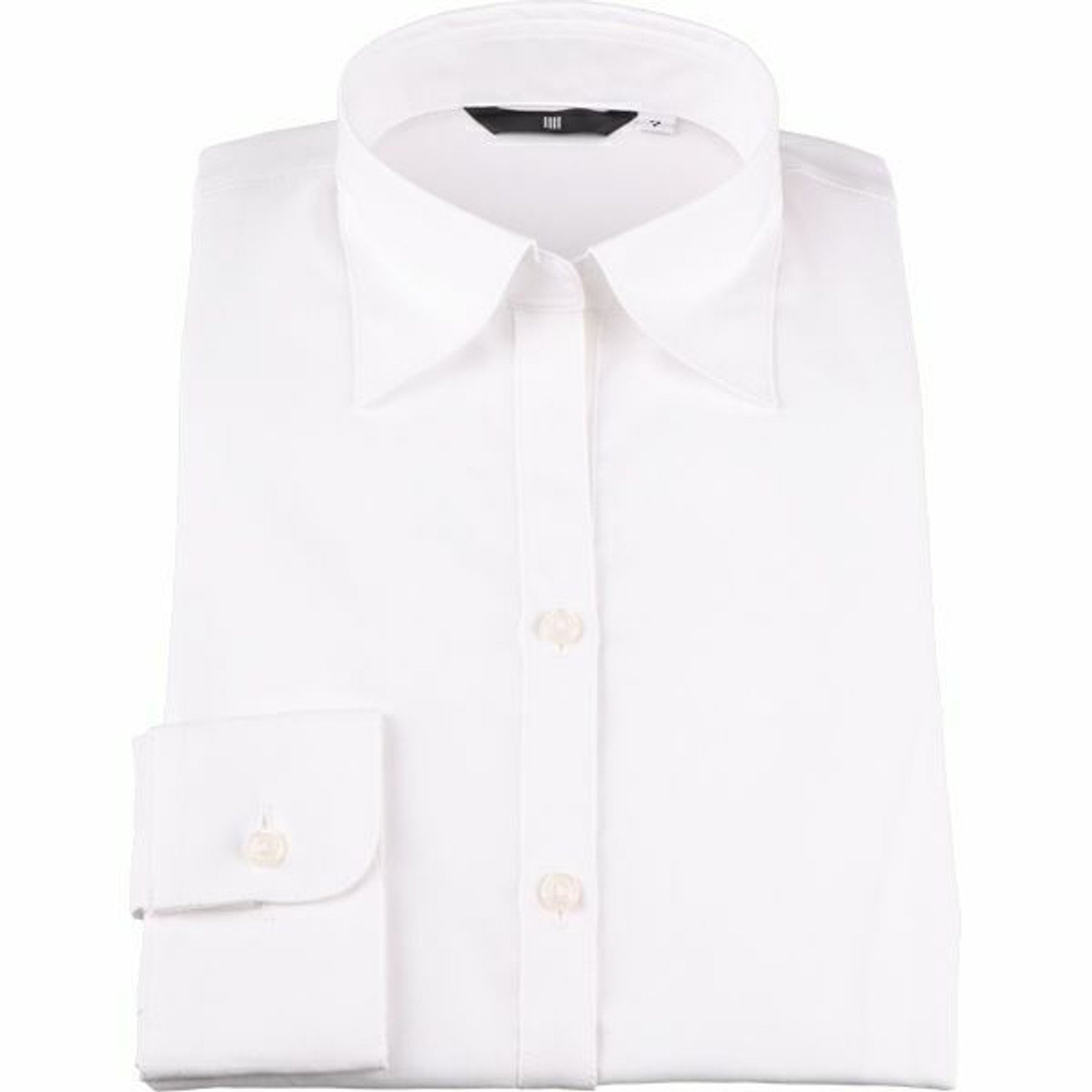 【WEB限定/OUTLET】【BL/長袖】スキッパーブラウス/ホワイト×ドビーヘリンボーンストライプ/NON IRON-HYBRID