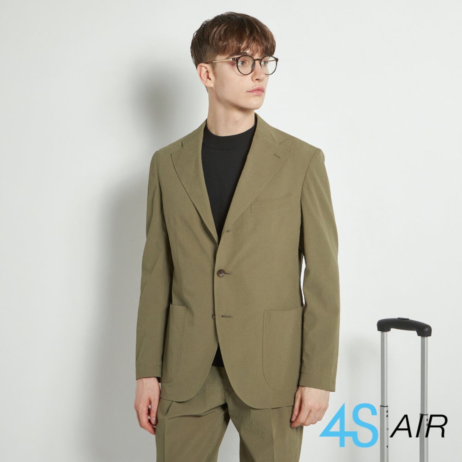 【RBC】【春夏】3釦段返りシングルジャケット/カーキ/パッチポケット/「4S AIR」