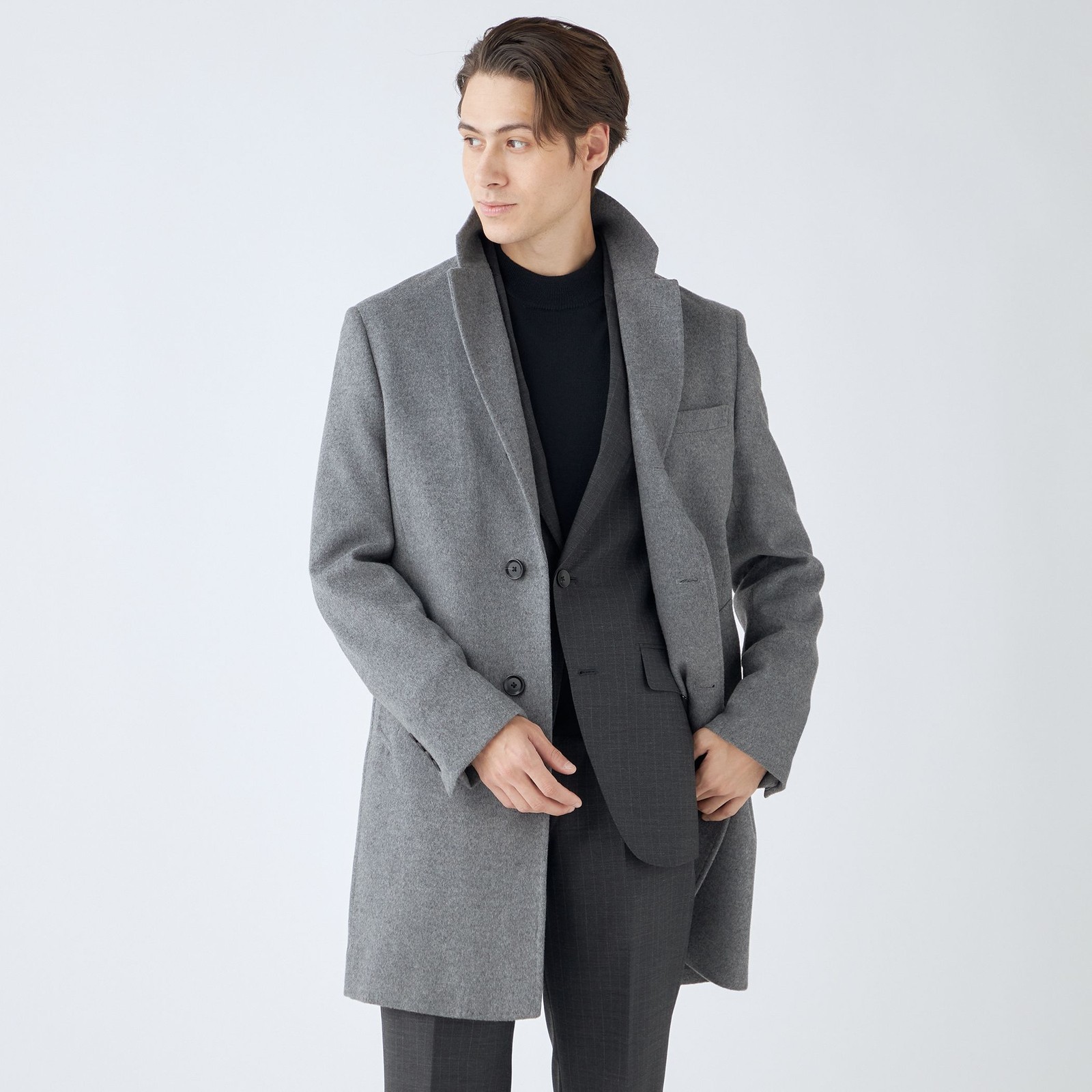 【発送在庫あり】【BL】ウールチェスターコート/グレー/NEW ZEALAND WOOL LIMITED EDITION