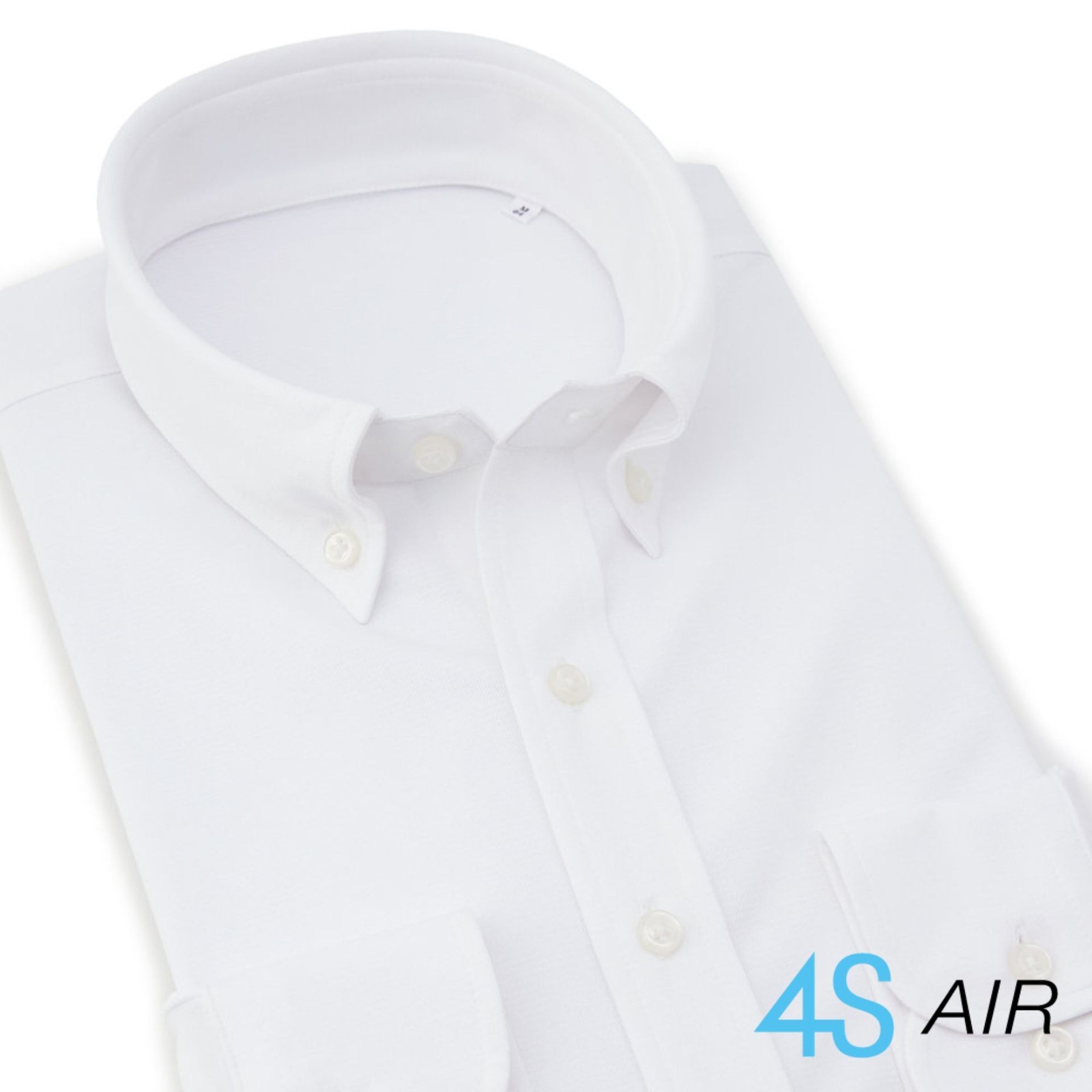 【BLACK LINE】ボタンダウンワイシャツ/ホワイト/「4S AIR」涼風素材・スーパーノンアイロン・ストレッチ