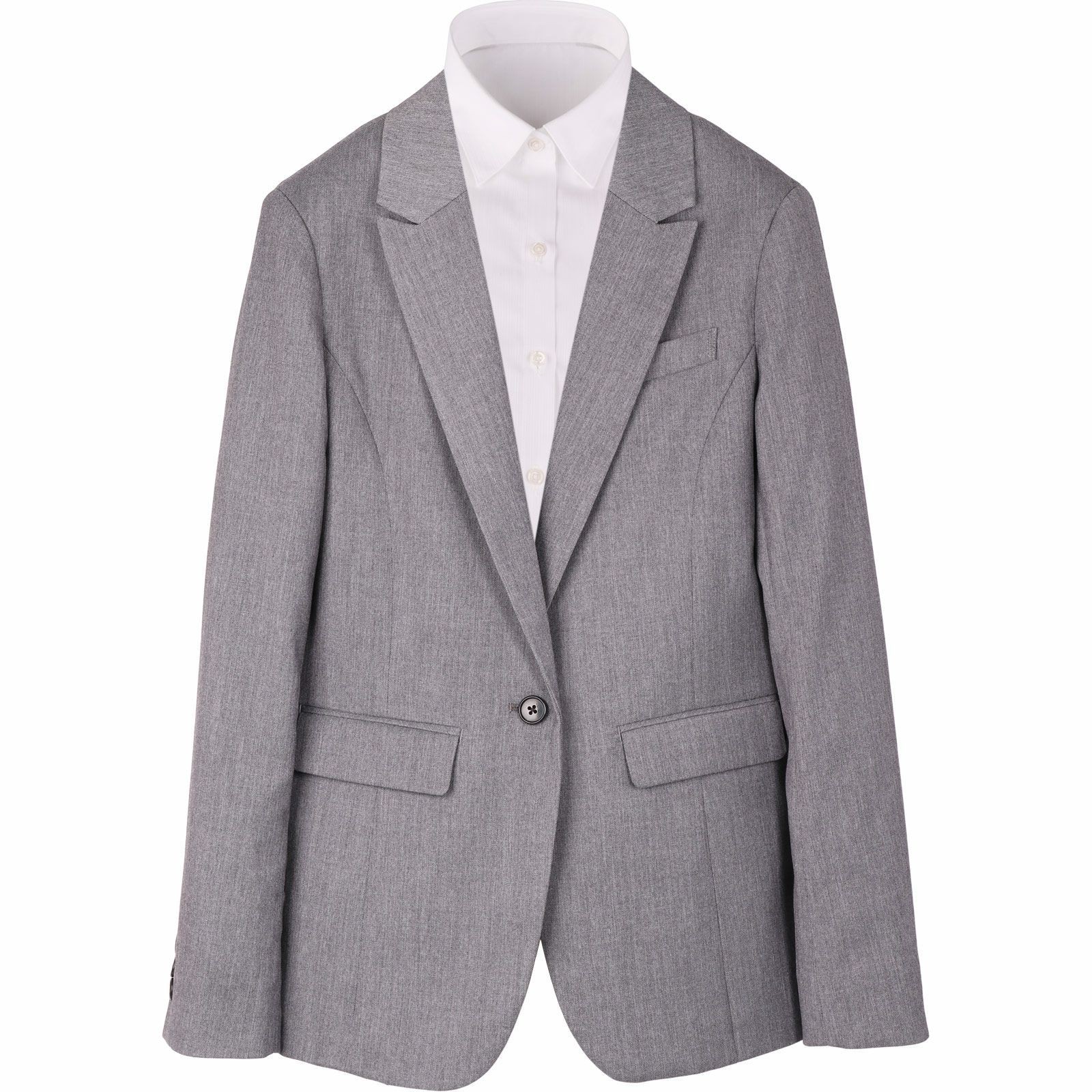 【WEB限定/OUTLET】【RELAX TAPERED】【年間】1釦ジャケット/グレー×ソリッド/ウォッシャブル