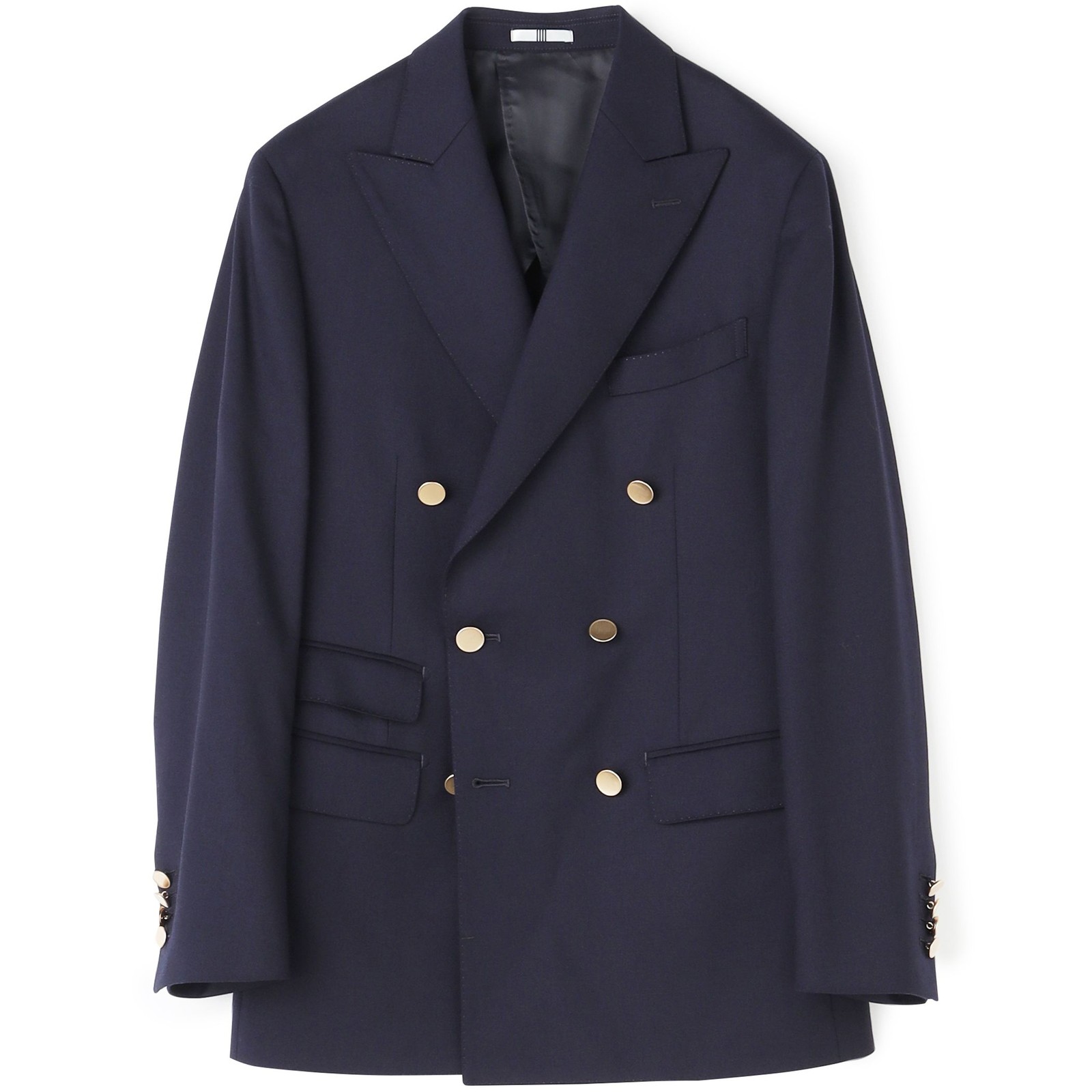 【CLASSICO TAPERED】【秋冬】ウール6釦2掛けダブルジャケット/ネイビー/チェンジポケット/ゴールド釦/NEW ZEALAND WOOL