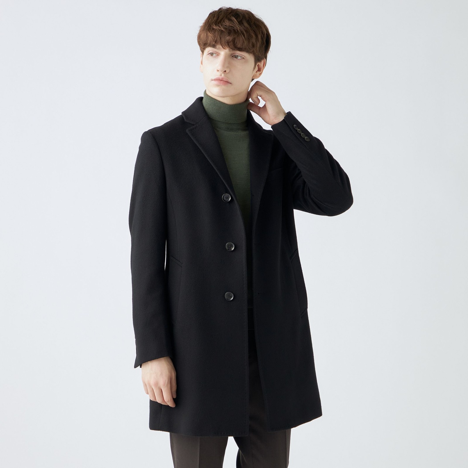 【発送在庫あり】【BL】ウールチェスターコート/ブラック×ソリッド/NEW ZEALAND WOOL LIMITED EDITION