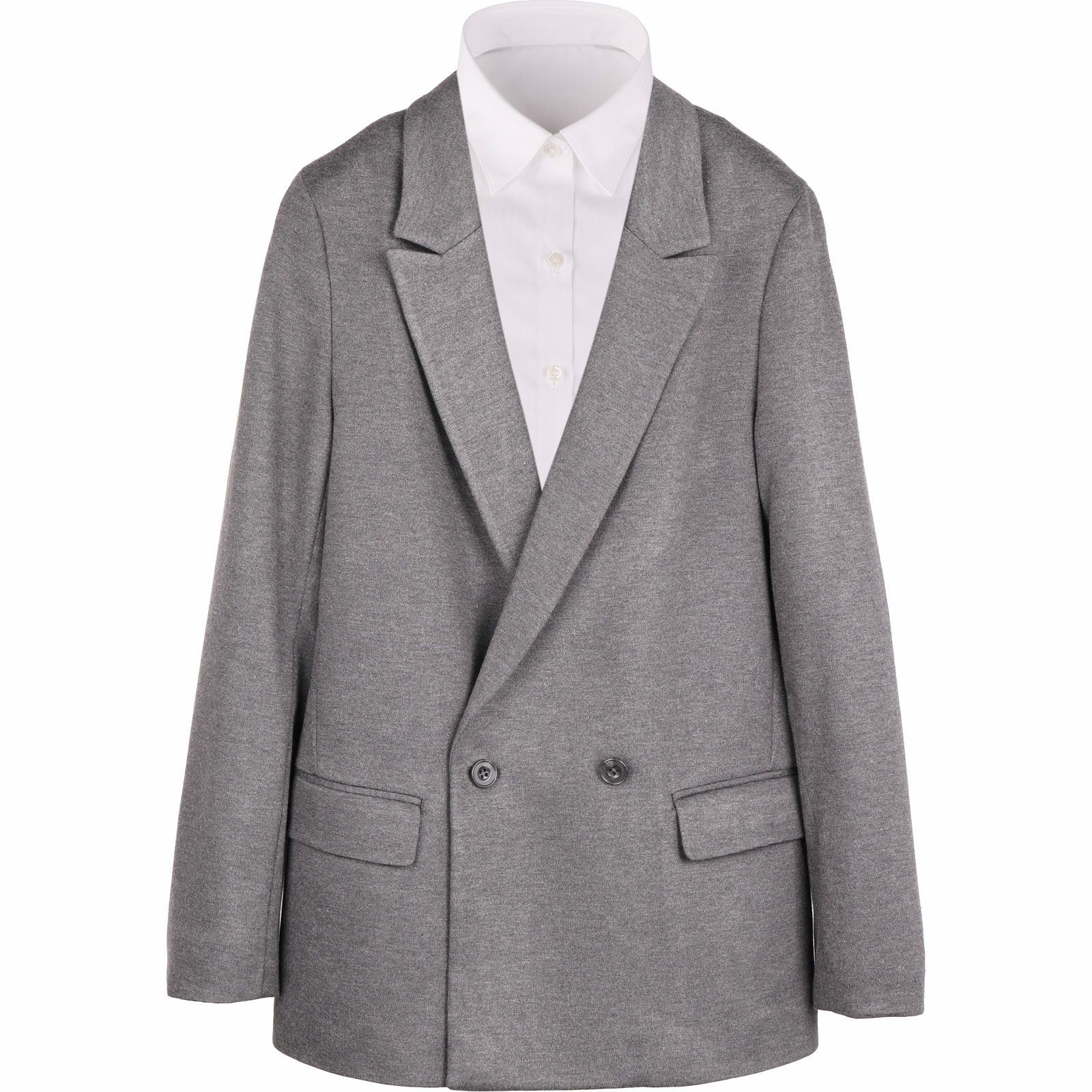 【WEB限定/OUTLET】【SL】【秋冬】2釦1掛けダブルジャケット/グレー/DUALWARM