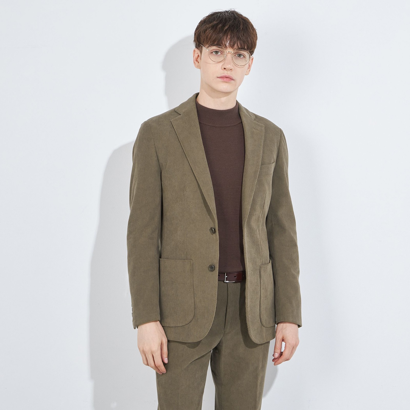 【5DAYS CLOSET】【RBC】【秋冬】2釦ジャケット/ブラウン×コーデュロイ/パッチポケット/4S SUSTAINABILITY&ECOLOGY FABRIC