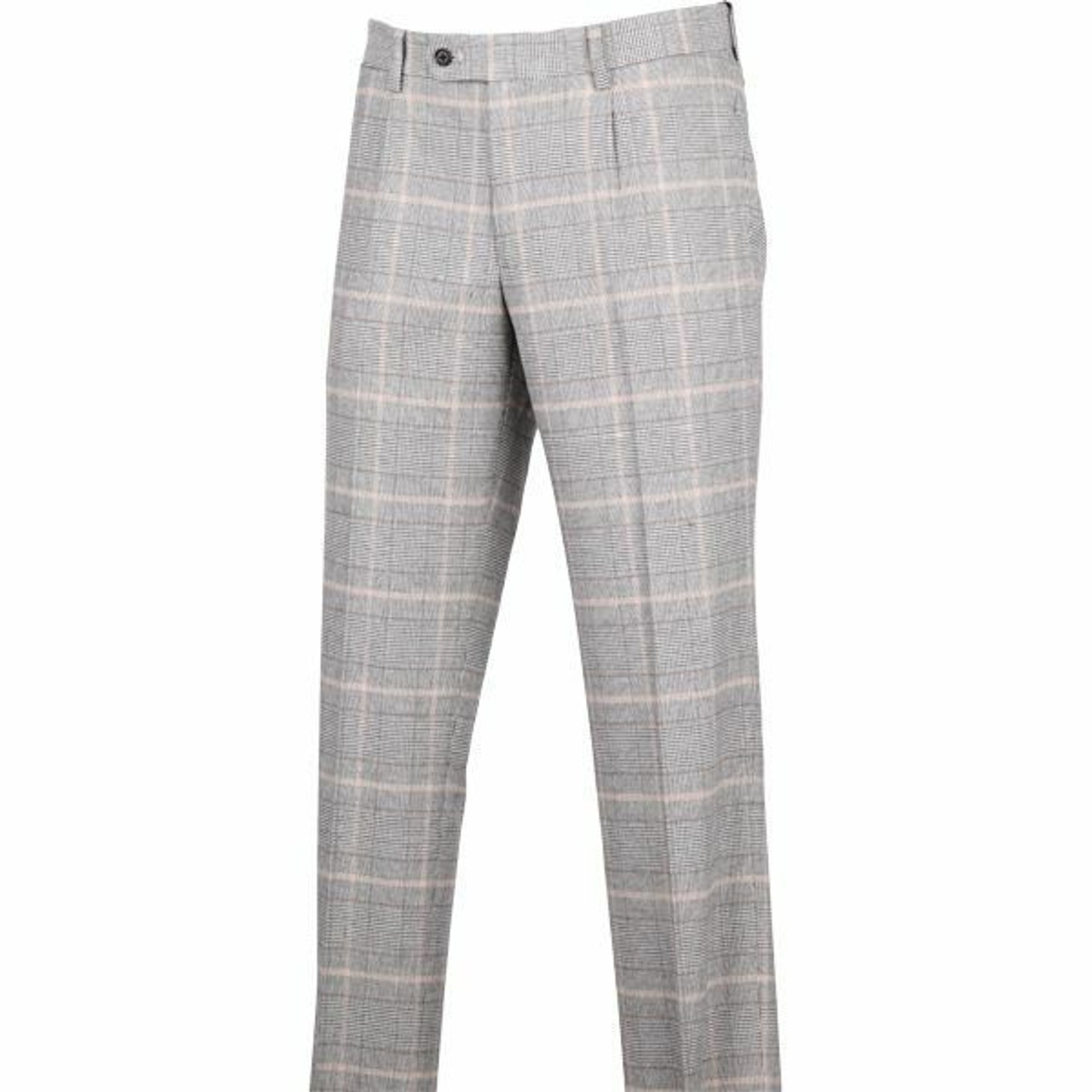 【WEB限定/OUTLET】【CLASSICO TAPERED】【秋冬】コットンブレンド 1タックテーパードパンツ/ブラウン×チェック