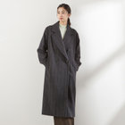 ダブルブレストロングチェスターコート/ネイビー＆ブラウン