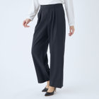 【SL】【年間】1タックワイドストレートパンツ/ネイビー/ウォッシャブル/※裾上げ済仕様