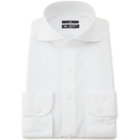 【発送在庫あり】【WEB限定】【BLACK LINE】ホリゾンタルワイドワイシャツ/ホワイト×ドビー/「4S」スーパーノンアイロン・ストレッチ