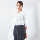 【WEB限定/OUTLET/汚れ・キズ等有】【SL/長袖】ボウタイライクプルオーバー/ホワイト/「ウォッシャブル」「ストレッチ」「防シワ」「UV加工」「静電気防止」