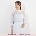 【SUIT SELECT×Samantha Thavasa】【長袖】ボウタイブラウス/ライトブルー