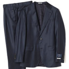 【CLASSICO TAPERED】【秋冬】2釦シングルスーツ 1タック/ネイビー×ピンヘッド/ウエストムーブ/Ermenegildo Zegna TREFEO /※裾上げ必要