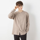 【RBC/長袖】バンドカラーシャツ/ブラウン