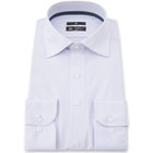 【発送在庫あり】【WEB限定】【BLACK LINE】ワイドカラーワイシャツ/パープル×ドビーストライプ/「4S」スーパーノンアイロン・ストレッチ