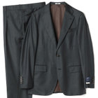 【CLASSICO TAPERED】【秋冬】2釦シングルスーツ 1タック/ダークグリーン ×メランジ調ハウンドトゥース柄/ウエストムーブ/Ermenegildo Zegna Traveller /※裾上げ必要