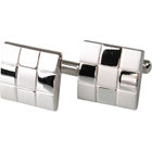 市松柄カフスボタン/シルバー