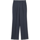 【BLACK LINE】1タックワイドシルエットパンツ/ネイビー×サイロフィル/NEW ZEALAND WOOL MIX Super100’s/※裾上げ必要