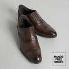 【発送在庫あり】靴べら不要！ハンズフリー仕様/ストレートチップ/ダークブラウン