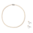 【淡水貝でつくった純正国産パール】ネックレス＆イヤリングセット