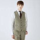 【CLASSICO TAPERED】【秋冬】ジレ(ベスト)/ベージュ×チェック+ツイード/Harris Tweed hand woven in the outer hebrides of scotland
