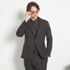 【RBC】【春夏】2釦シングルスーツ 1タック/ブラック×チェック/ウエストムーブ/4S AIR SUSTAINABILITY&ECOLOGY FABRIC/※パンツ裾上げ済仕様