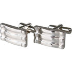 メタルグリルスクエアカフスボタン/シルバー