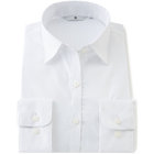 【SL/長袖】レギュラーカラーブラウス/ホワイト×ドビーストライプ/形態安定