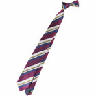 【WEB限定/OUTLET】【BL】シルクストライプネクタイ 7.0cm幅/ワイン×ネイビー＆シルバー＆グリーン
