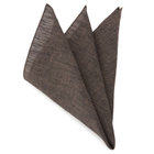 リネンポケットチーフ/ブラウン