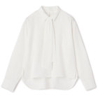 【SILVER LINE /長袖】取外ボウタイ付2wayシャツ / ホワイト / ウォッシャブル フロントボタン