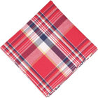 【発送在庫あり】【日本製】ハンカチ/コットン(綿)100%/ワイン＆ネイビー＆ホワイト×チェック
