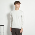 【RBC】コットンブレンドクルーネックニット/ホワイト/マシンウォッシャブル/「UVカット」「接触冷感」