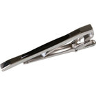 ネクタイピン タイクリップ 58mm×4mm/シルバー+ブラックストーン