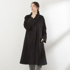スタンドカラーロングコート/ブラック
