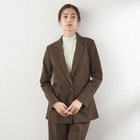 【RELAX WIDE】【秋冬】 1釦シングルジャケットワイドパンツスーツ/ブラウン/4S SUSTAINABILITY&ECOLOGY FABRIC/※パンツ裾上げ済仕様