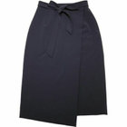 【WEB限定/OUTLET】【SL】【年間】ロング丈巻きスカート/ネイビー/リボンベルト付き/ウォッシャブル