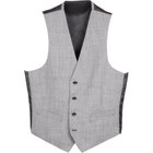 【BL】【年間】リバーシブルジレ(ベスト)/グレー×バーズアイ＆ブラック