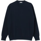 【RBC】コットンブレンドクルーネックニット/ネイビー/マシンウォッシャブル/「UVカット」「接触冷感」