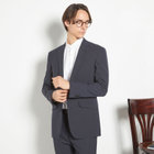 【SLIM TAPERED_2】【春夏】2釦シングルスーツ 0タック/ネイビー×ヘアラインストライプ/ウエストシャーリング/4S SUSTAINABILITY&ECOLOGY FABRIC/ウォッシャブル/※パンツ裾上げ済仕様