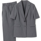 【RELAX WIDE】【春夏】 2釦シングルジャケットワイドパンツスーツ/グレー/4S SUSTAINABILITY&ECOLOGY FABRIC/※パンツ裾上げ済仕様