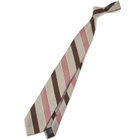 【SILVER LINE】シルクブレンドストライプネクタイ 8.0cm幅/ブラウン×サーモンピンク