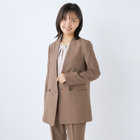 RELAX TAPERED】【年間】ノーカラー 2釦1掛けダブル/パンツスーツ