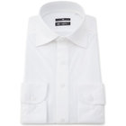 【発送在庫あり】【WEB限定】【BLACK LINE】ワイドカラーワイシャツ/ホワイト×ドビーストライプ/「4S」スーパーノンアイロン・ストレッチ