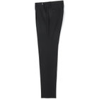 【BLACK LINE】【春夏】1タックワイドシルエットパンツ/ブラック×シアサッカー/NEW ZEALAND WOOL MIX Super100’s/※裾上げ必要