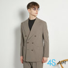 【RBC】【春夏】6釦2掛けダブルジャケット/グレージュ×サッカー/パッチポケット/4S AIR