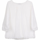 【WEB限定/OUTLET】【SL/七分袖】前身タックデザインカットソー/ホワイト