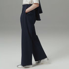 【BLACK LINE】【春夏】1タックワイドシルエットパンツ/ネイビー×シアサッカー/NEW ZEALAND WOOL MIX Super100’s/※裾上げ必要